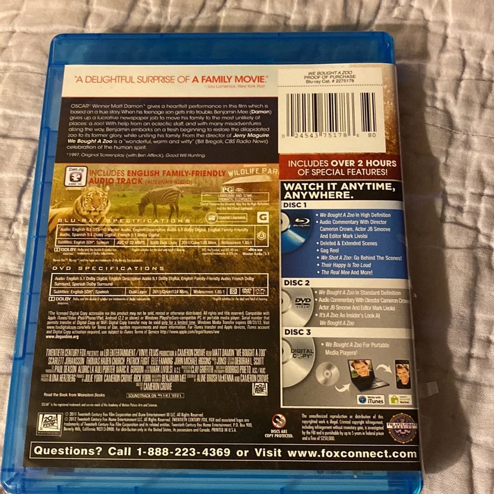 🦒We Bought a zoo Gently used DVD & Blu-ray 🐘 - Picture 2 of 5